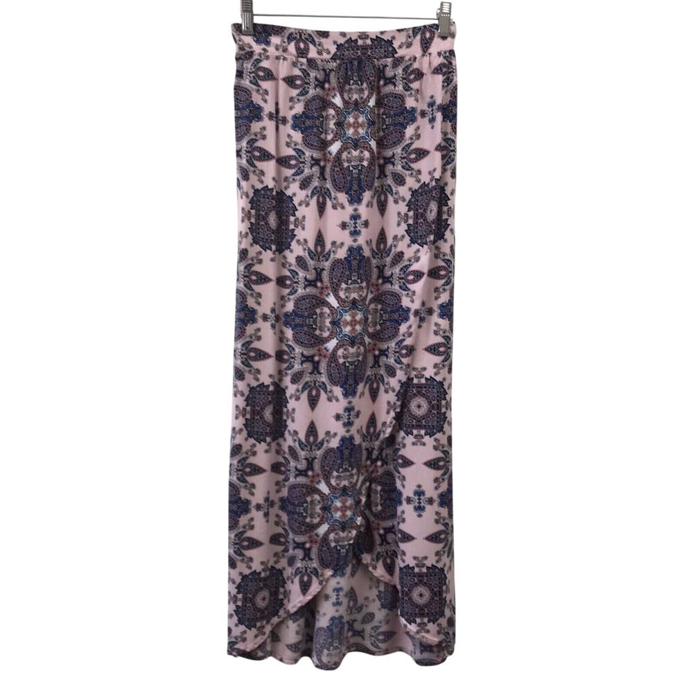 Naf Naf Skirt Womens Small Maxi Pink Black Blue